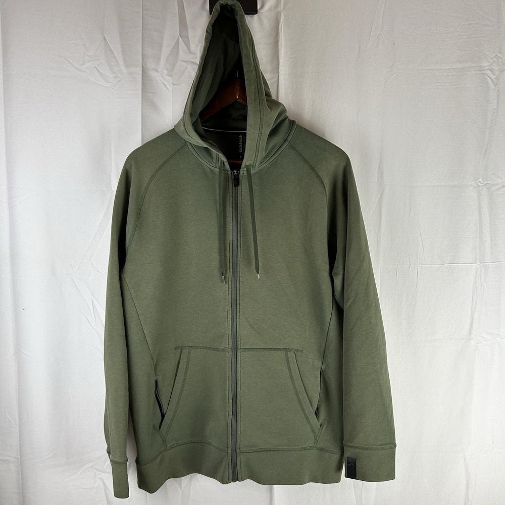 Ten Thousand Olive Zip-Up Hoodie in Army Green